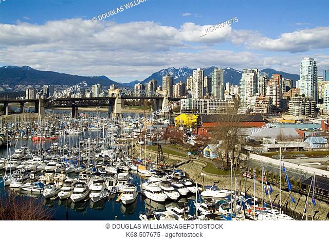 Granville Island, Burrard Bridge, downtown Vancouver, British Columbia, Canada