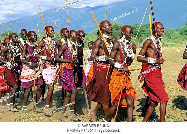 Kenya, Rift Valley, Masai village Manyatta, Alamal, ritual ceremony