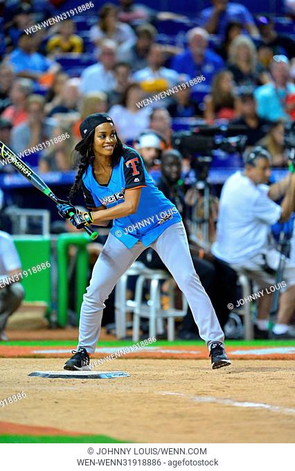 MLB All-Star Legends and Celebrity Softball at Marlins Park, Miami, Florida. Featuring: Rachel Lindsay Where: Miami, Florida
