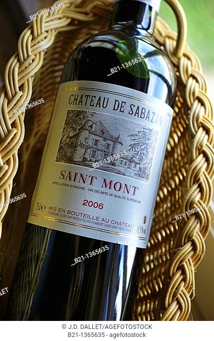 The famed Chateau de Sabazan wine of the Saint-Mont AOC, Gers, Midi-Pyrenees, France
