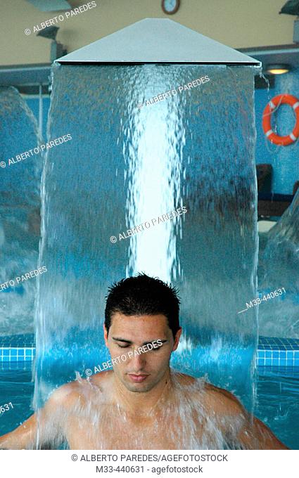 Hydrotherapy jets in Talasoterapia Canarias. Hotel Gloria Palace Amadores. Gran Canaria, Canary Islands. Spain