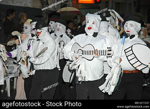 People dressed as musicians, fiesta in Ibi, Alcoy, Costa Blanca, Spain, costume, Europe