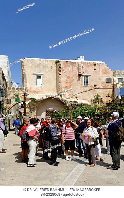 Tourists in the historic district, Acre or Akko, Unesco World Heritage Site, Israel, Middle East
