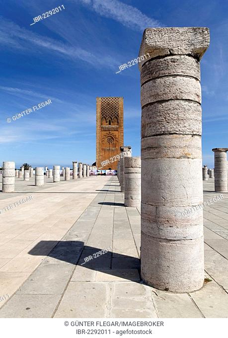 Hassan Tower in Rabat, Rabat-Salé-Zemmour-Zaer, Morocco, Maghreb, Africa