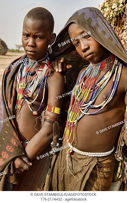 girls of the Arbore tribe in the Lower Omo Valley of Ethiopia