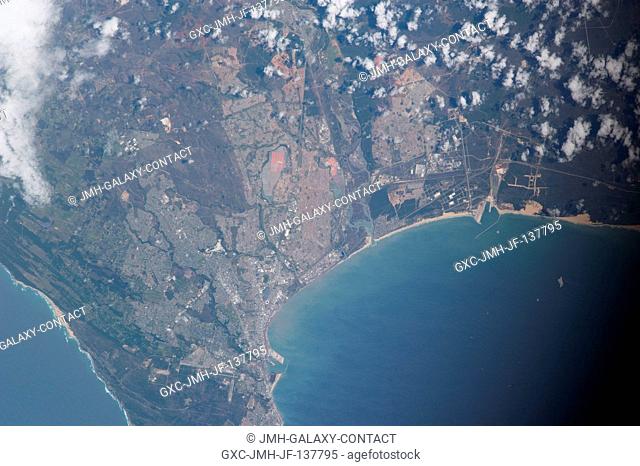 One of the Expedition 38 crew members aboard the International Space Station took this photograph showing a part of South Africa's Atlantic Coast