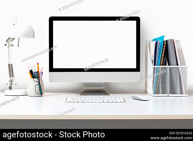 Desktop computer isolated on a white background. Desktop PC