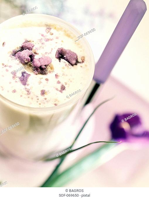 violet-flavored milk shake