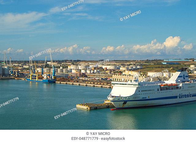 Port of Civitavecchia-the capital city of Rome, an important cargo port for Maritime transport in Italy