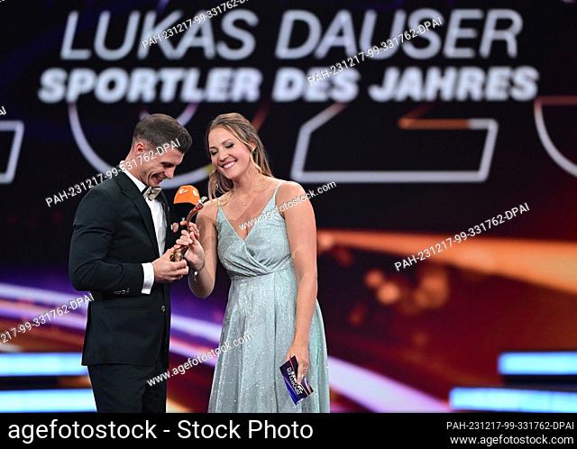 17 December 2023, Baden-Württemberg, Baden-Baden: Athlete of the Year gala at the Kurhaus in Baden-Baden. Gymnast Lukas Dauser is voted Sportsman of the Year...