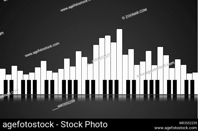 illustration of a piano key equalizer concept, eps10 vector
