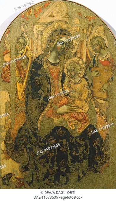 Madonna with Child, by an anonymous artist of the Syracuse School, 15th century.  Syracuse, Galleria Regionale Di Palazzo Bellomo (Picture Gallery)