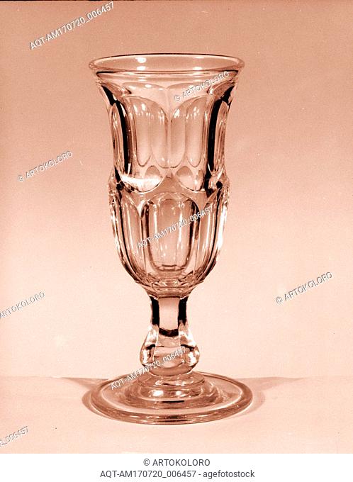 Parfait Glass, 1830â€“70, Made in United States, Pressed glass, H. 5 in. (12.7 cm), Glass, With the development of new formulas and techniques