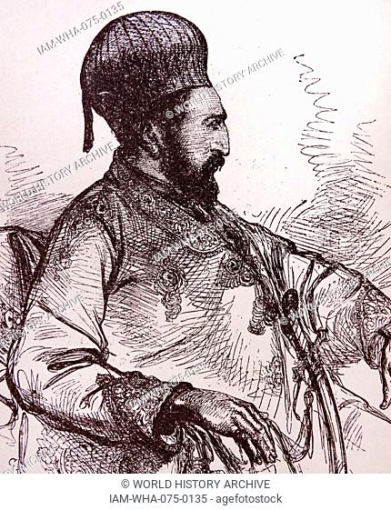 Portrait of Mohammad Yaqub Khan (1849-1923) Emir of Afghanistan. Dated 1900