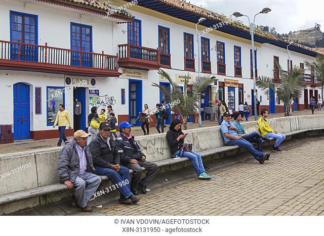 People at cathedral square, Zipaquira, Colombia