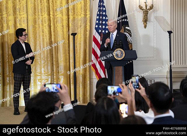 United States President Joe Biden hosts a screening of “American Born Chinese”, an action comedy television series with actor Ke Huy Quan