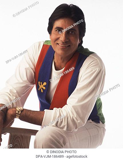 1988, India, Portrait of Amitabh Bachchan smiling
