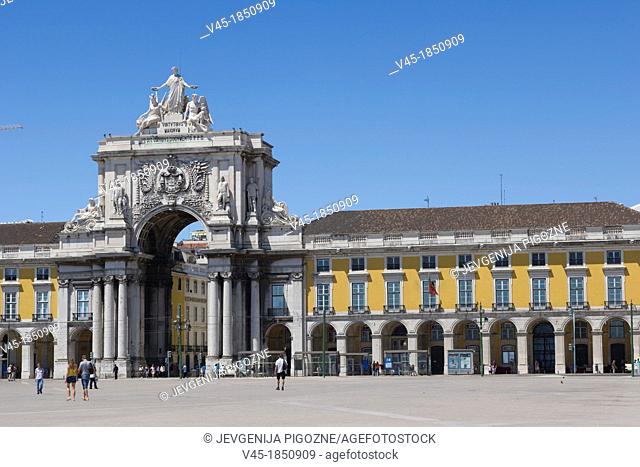 Arco Triunfal da Rua Augusta, Rua Augusta Arch, Praca do Comercio, Commerce Square, Terreiro do Paco, Palace Square, Lisboa, Lisbon, Portugal