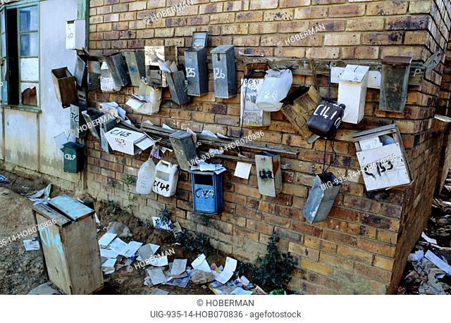 Postboxes, Kayamandi township, Stellenbosch, Western Cape