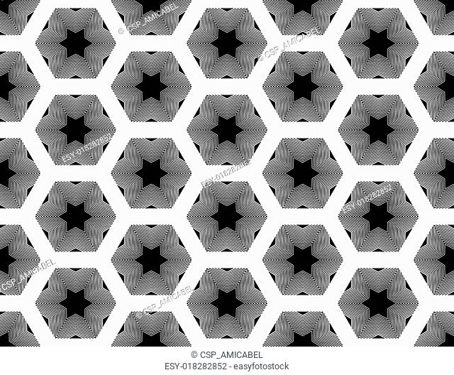 Design seamless monochrome star geometric pattern