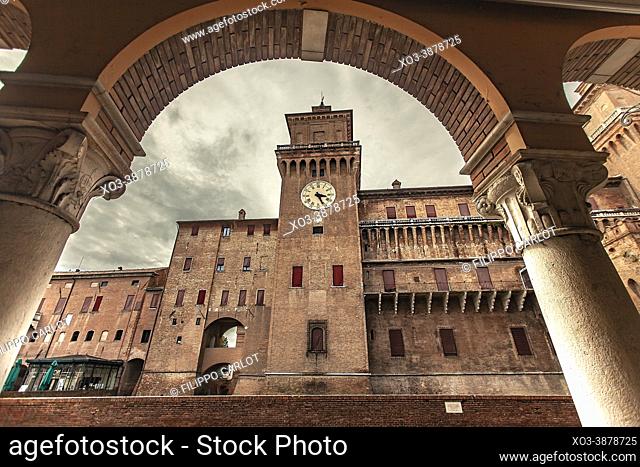 FERRARA, ITALY: Ferrara's medieval castle in Italy