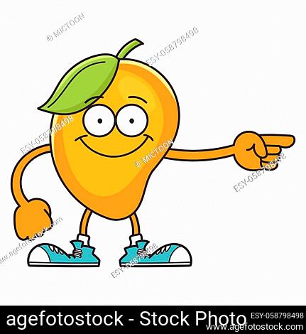 smiling mango fruit cartoon character isolated on white background, Stock  Vector, Vector And Low Budget Royalty Free Image. Pic. ESY-058867954 |  agefotostock