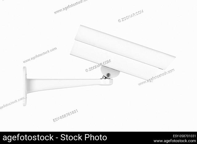 Side view of CCTV camera, isolated on white background