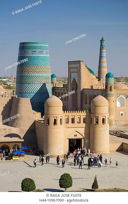 world heritage, Itchan Kala, Kalta Minor, Khiva, Khorezm, Region, Square, Uzbekistan, Central Asia, Asia, architecture, city, gate, history, main street