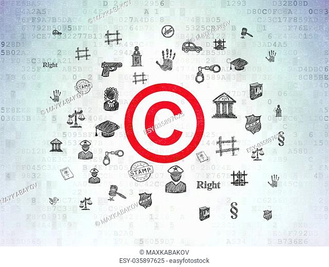 Law concept: Copyright on Digital Data Paper background