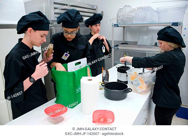 High School Students United with NASA to Create Hardware (HUNCH) preliminary cooking activity in the Johnson Space Center Space Food Systems Laboratory for the...