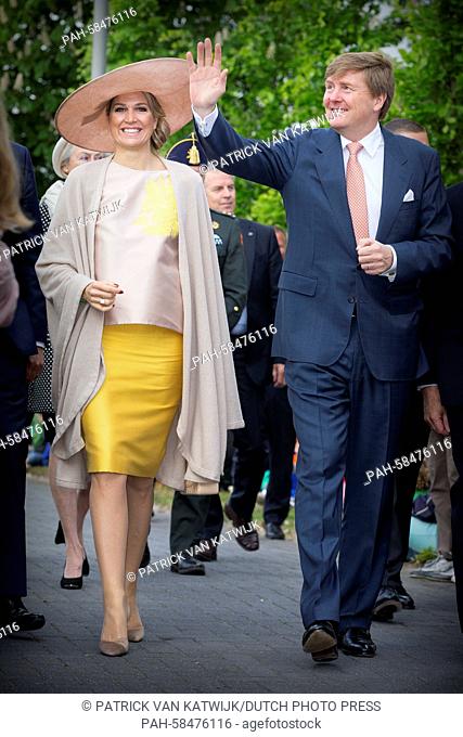 King Willem-Alexander and Queen Maxima of the Netherlands visit during an region visit Zeeuws Vlaanderen, 19 May 2015. Photo: Patrick van Katwijk / NETHERLANDS...