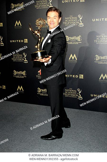 2017 Daytime EMMY Awards Press Room held at the Pasadena Civic Center. Featuring: Dr. Mehmet Oz Where: Los Angeles, California