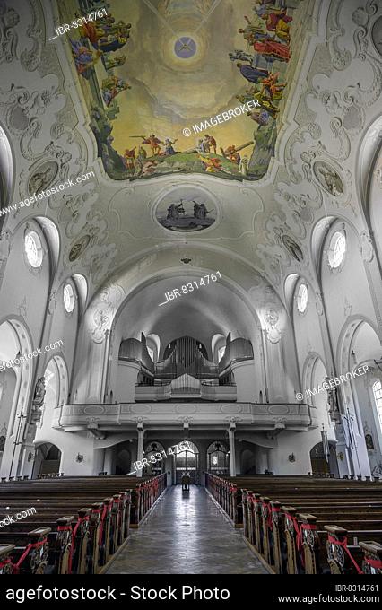 Organ lemuore, the town parish church of St. Peter and Paul, ""Dom des Westallgäus"", neo-baroque church from 1914, Lindenberg, Allgäu, Bavaria, Germany, Europe