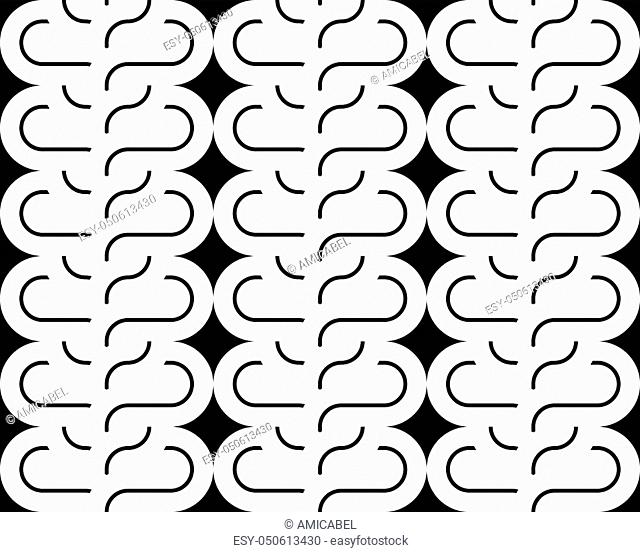 Design seamless monochrome interlaced pattern. Abstract background. Vector art