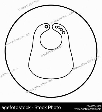 Personalized bib icon black color in circle round outline