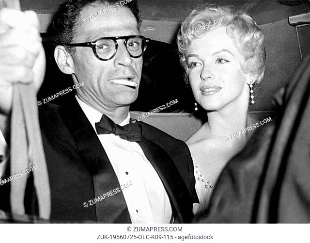 July 25, 1956 - Sunningdale, Berkshire, U.K. - American actress MARILYN MONROE and her husband, playwright ARTHUR MILLER