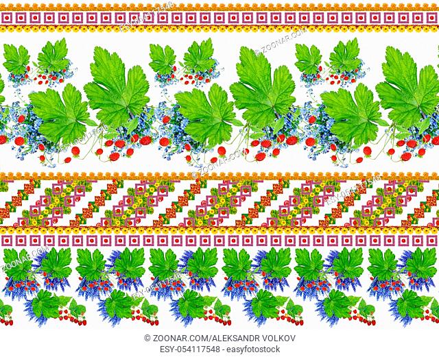 The art pattern for the Ukrainian national traditional shirt (