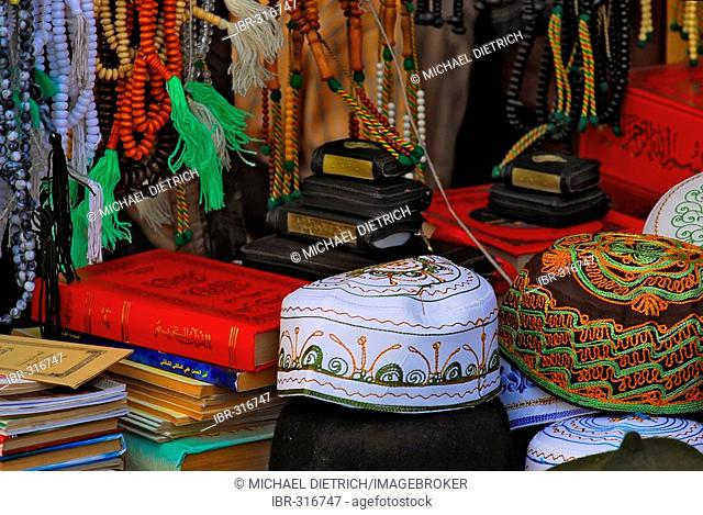 Islamic prayer books, chains and hats