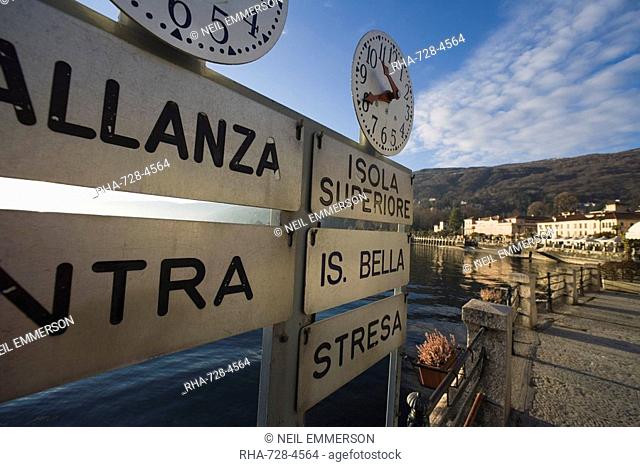 Ferry Sign, Lake Maggiore, Italian Lakes, Italy, Europe