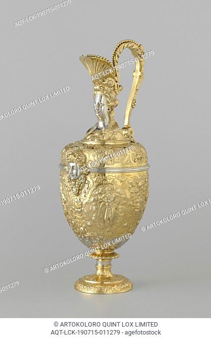 Can with representations of the planets, Can with gilt silver. The neck is formed from a woman's breast image and the spout from a palmetal increase in her...