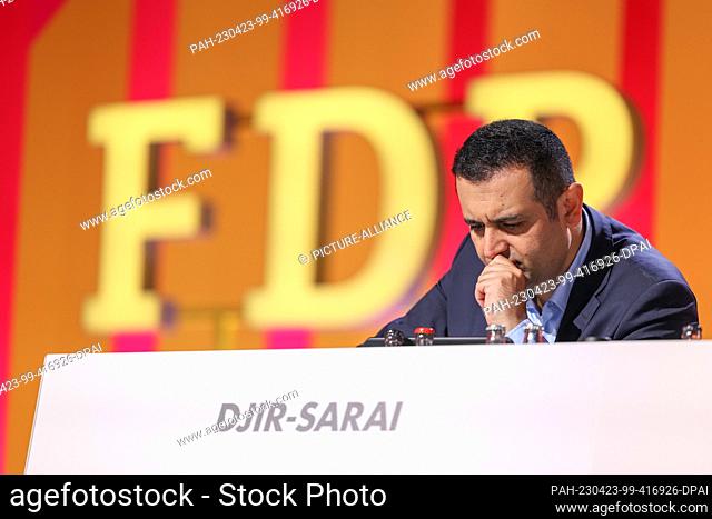 23 April 2023, Berlin: Bijan Djir-Sarai (FDP), Secretary General, at the FDP federal party conference. A motion on the reform of public broadcasting will be...