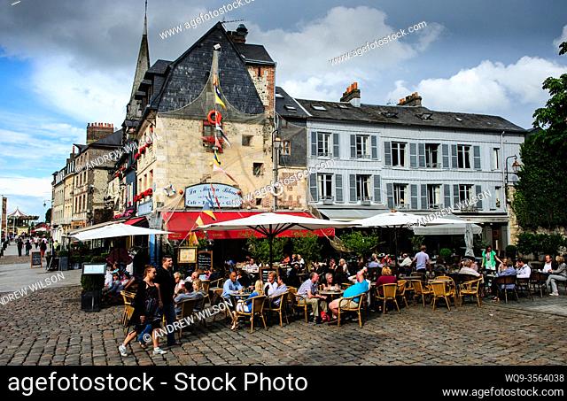 Restaurant near the harbour in Honfleur, Normandy, France