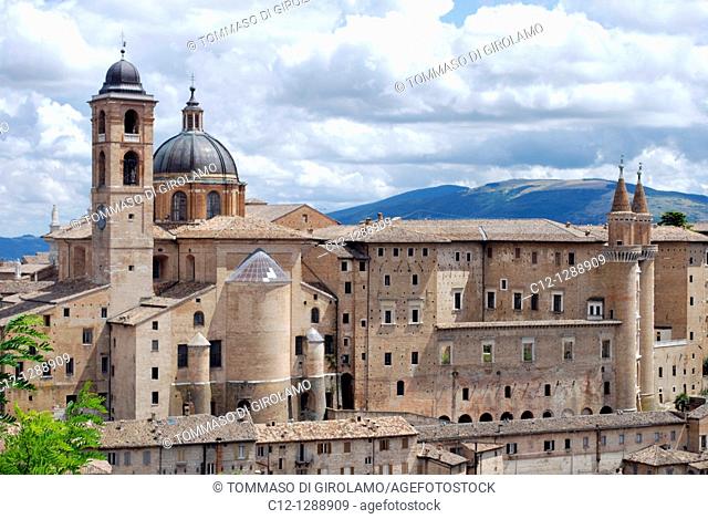 Italy, Urbino, panorama