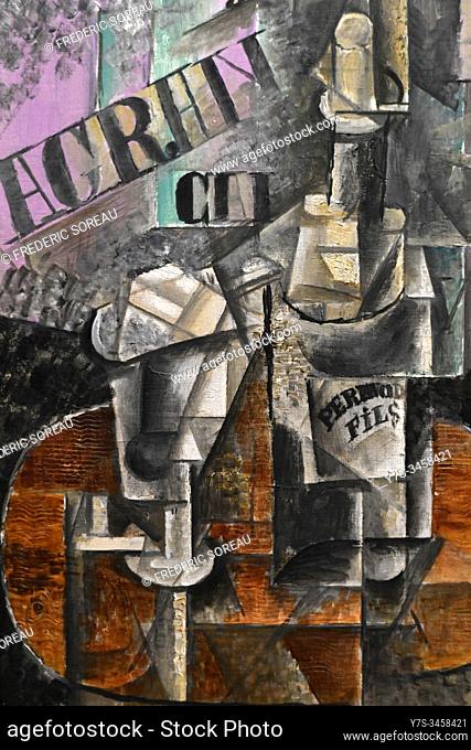 Table in a Café (Bottle of Pernod), 1912, by Pablo Picasso, State Hermitage museum, St Petersburg Russia, Europe