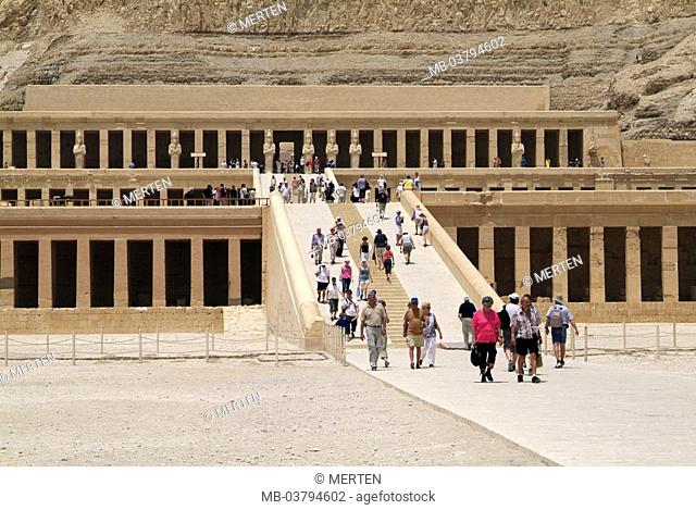 Egypt, Luxor, Theben-West,  Terrace temples of the Hatshepsut,  Visitors Africa, head Egypt, valley of the queens, destination, destination, sight, temples