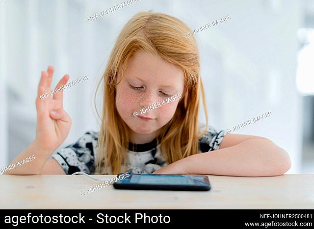 Girl using cell phone