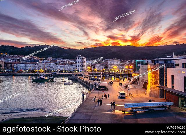 Port in Castro Urdiales city in Cantabria autonomous communit of Spain