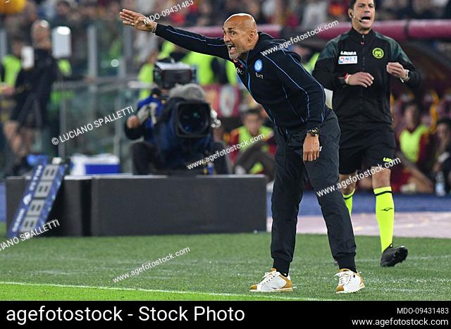 Napoli trainer Luciano Spalletti during the match Roma v Napoli at the Stadio Olimpico. Rome (Italy), October 23rd, 2022