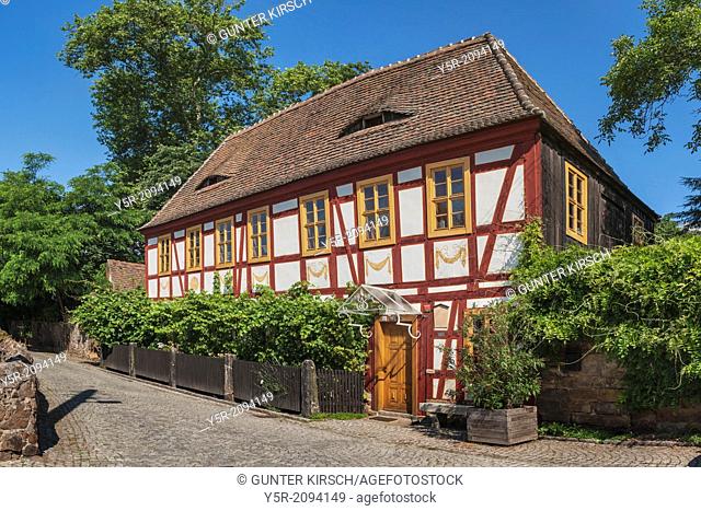 House Lorenz is a listed winegrower's House, Weinbergstrasse 28. The timber-frame house is located in Radebeul near Dresden, Meissen, Saxony, Germany, Europe