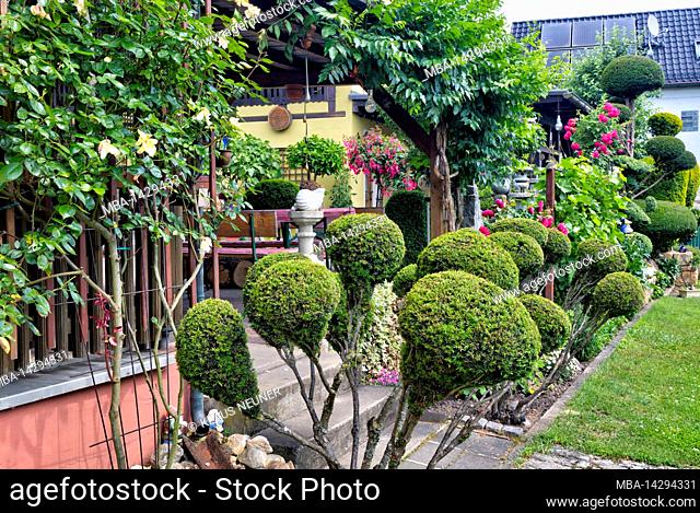 Garden, decoration, idyll, summer, reportage, Baunach, Bamberg, Upper Franconia, Bavaria, Germany